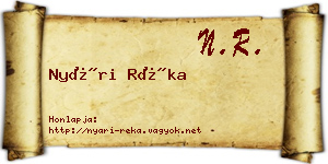 Nyári Réka névjegykártya